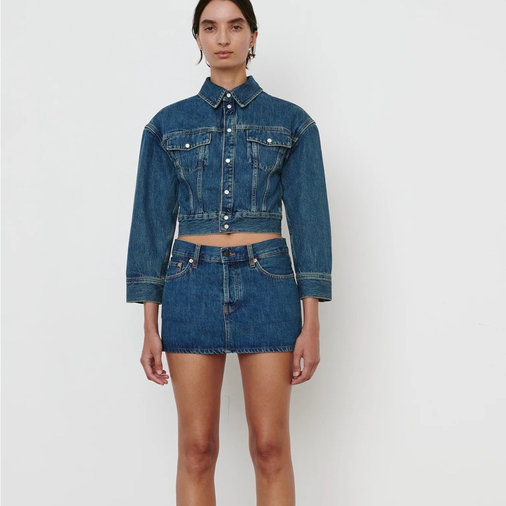WARDROBE.NYC DENIM MICRO MINI SKIRT